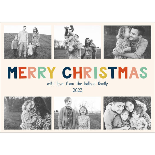 Colorful Christmas Collage Photo Cards